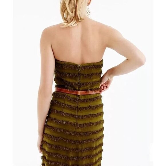 Banana Republic Raffia Detail Safari Green Midi Dress 6 - Picture 2 of 8